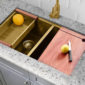Braxton Home Orly Double Stainless Steel Kitchen Sink &amp; Accessories Package