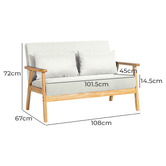 Braxton Home Cameron 2 Seater Rubberwood Sofa