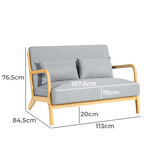 Braxton Home Kayden 2 Seater Rubberwood Sofa