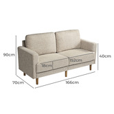 Braxton Home Khaki Klima 2 Seater Rubberwood Modular Sofa