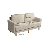 Braxton Home Khaki Klima 2 Seater Rubberwood Modular Sofa