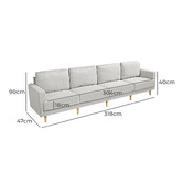 Braxton Home Klima 4 Seater Rubberwood Modular Sofa