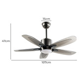 Braxton Home Kyra 107cm Black DC Ceiling Fan with LED