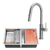 Braxton Home Orly Double Stainless Steel Kitchen Sink &amp; Accessories Package