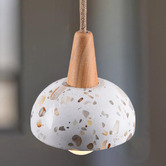 Braxton Home Yani Beech Wood &amp; Terrazzo Pendant Light