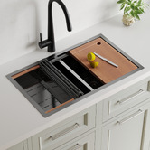 Braxton Home Orly Double Stainless Steel Kitchen Sink &amp; Accessories Package
