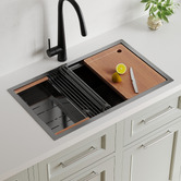 Braxton Home Orly Single Stainless Steel Kitchen Sink &amp; Accessories Package