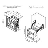 Elite Bistro Flexi Height Pull Down 2 Tier Wall Cabinet Unit