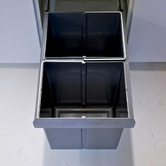 Elite Domestique 40L Steel Twin Slide Out Waste Bin with Door Mount for 400mm Cupboard