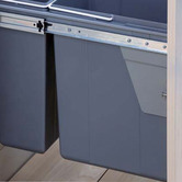 Elite Domestique 30L Steel Twin Slide Out Slim Waste Bin with Door Mount Kit