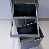 Elite Domestique 40L Steel Twin Slide Out Waste Bin with Door Mount for 400mm Cupboard