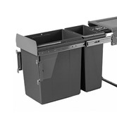 Elite Domestique 30L Steel Twin Slide Out Slim Waste Bin with Door Mount Kit