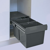 Elite Domestique 30L Steel Twin Slide Out Under Sink Waste Bin
