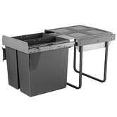 Elite Domestique 68L Steel Twin Slide Out Waste Bin with Door Mount