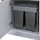 Elite Domestique 68L Steel Twin Slide Out Waste Bin with Door Mount