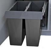 Elite Domestique 68L Steel Twin Slide Out Waste Bin with Door Mount