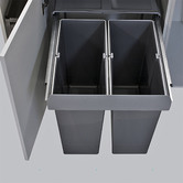Elite Domestique 68L Steel Twin Slide Out Waste Bin with Door Mount