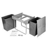 Elite Domestique 90L Steel Twin Slide Out Waste Bin with Door Mount