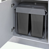 Elite Domestique 68L Steel Triple Slide Out Waste Bin with Door Mount