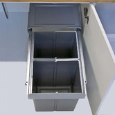 Elite Domestique 40L Steel Twin Slide Out Waste Bin with Door Mount for 450mm Cupboard