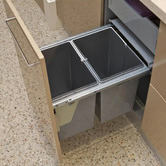 Elite Domestique 40L Steel Twin Slide Out Waste Bin with Door Mount for 450mm Cupboard