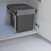 Elite Domestique 40L Steel Twin Slide Out Waste Bin with Door Mount for 450mm Cupboard