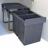 Elite Domestique 40L Steel Twin Slide Out Waste Bin with Door Mount for 450mm Cupboard