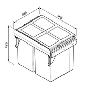 Elite Valet 90L Steel Twin Slide Out Waste Bin