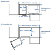 Elite Galley Magic Corner Pull Out Kitchen Storage Left Opening