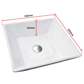 Essential Home Supply 41.5cm White Rectangular Ceramic Basin