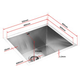 Essential Home Supply Hayden 510mm Single Stainless Steel Kitchen Sink