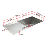Essential Home Supply 960mm Single Stainless Steel Kitchen Sink with Drainer