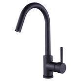 Essential Home Supply Emerald Black Round Gooseneck Kitchen Sink Mixer
