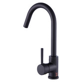 Essential Home Supply Emerald Black Round Gooseneck Kitchen Sink Mixer