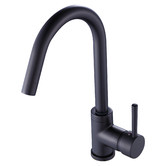 Essential Home Supply Emerald Black Round Gooseneck Kitchen Sink Mixer