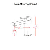 Essential Home Supply 16.3cm Chrome Square Basin Mixer Tap