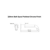 Essential Home Supply 22cm Polished Chrome Bath Spout