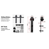 Essential Home Supply Black 200cm Sliding Barn Door Hardware Kit