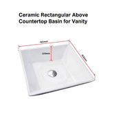Essential Home Supply 41.5cm White Rectangular Ceramic Basin