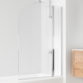Essential Home Supply Opal Chrome Double Glass Shower Screen