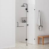 Essential Home Supply Black Prime Glass Shower Screen with Round Handle
