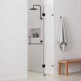 Essential Home Supply Black Prime Glass Shower Screen with Round Handle