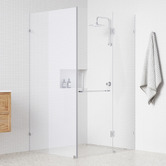Essential Home Supply Elite Glass Shower Screen with Square Handle