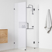 Essential Home Supply Elite Glass Shower Screen with Square Handle