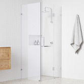 Essential Home Supply Elite Glass Shower Screen with Square Handle