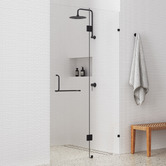 Essential Home Supply Black Prime Glass Shower Screen with Round Handle