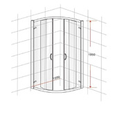 Essential Home Supply Curved Rapid Glass Sliding Shower Screen