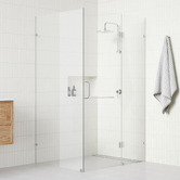 Essential Home Supply Chrome Valor Glass Shower Screen