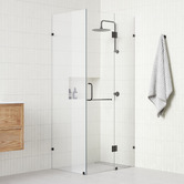 Essential Home Supply Elite Glass Shower Screen with Round Handle