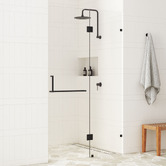 Essential Home Supply Black Prime Glass Shower Screen with Square Handle